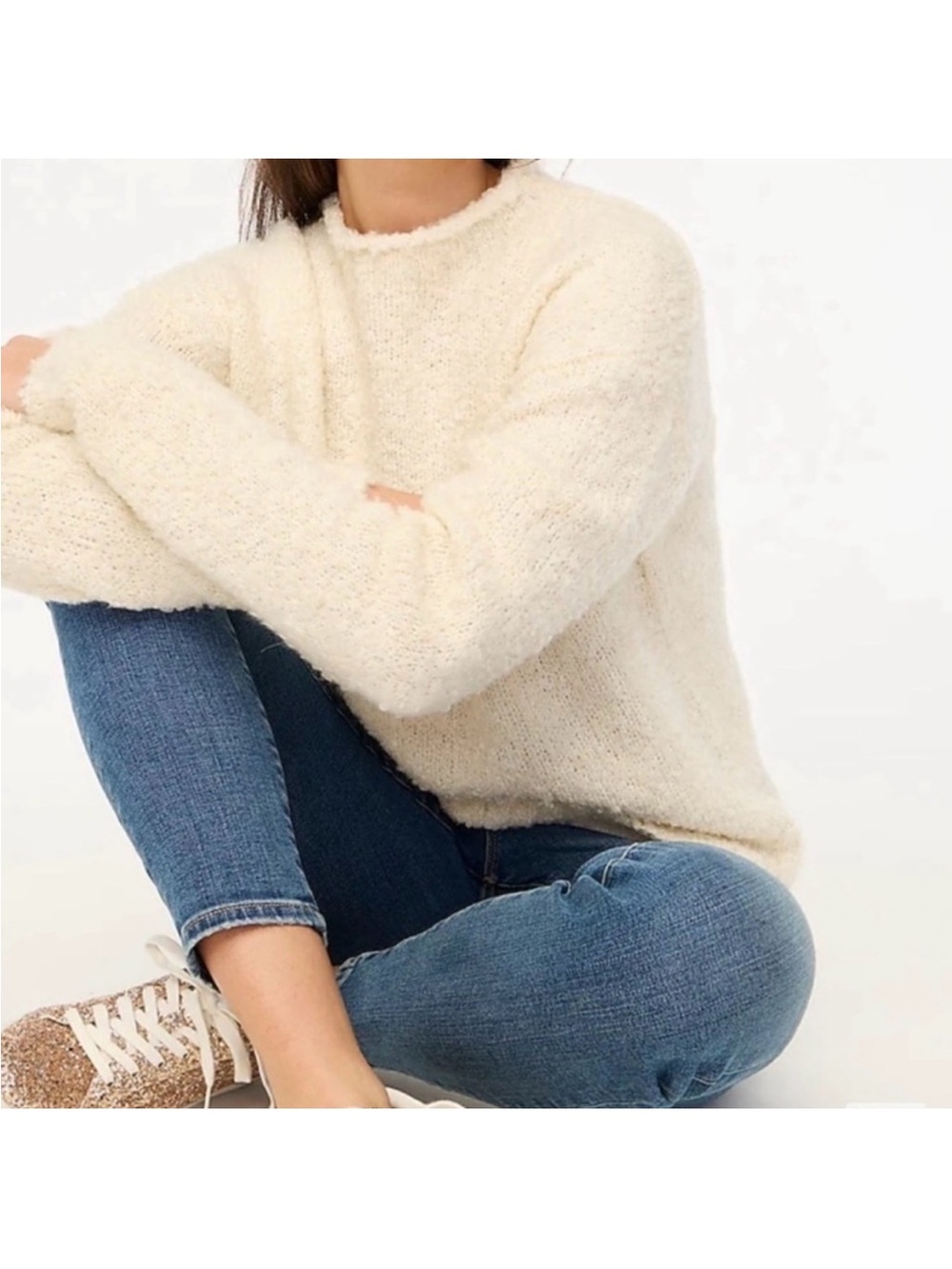 J. Crew Cream Boucle Sweater